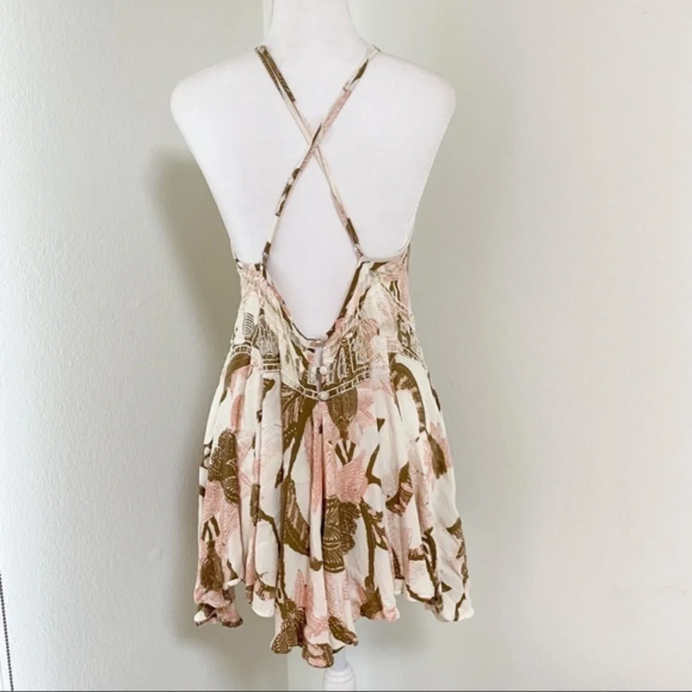 Free people printed slip crisscross straps dress - Picture 5 of 10